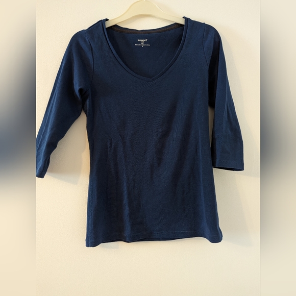 Blue Half-Sleeve top for Women - Picture 1 of 3